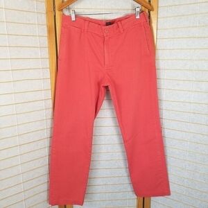 Men's J. Crew Chino Pants Tomato Red Stanton Short King Waist 33" Length 28.5"